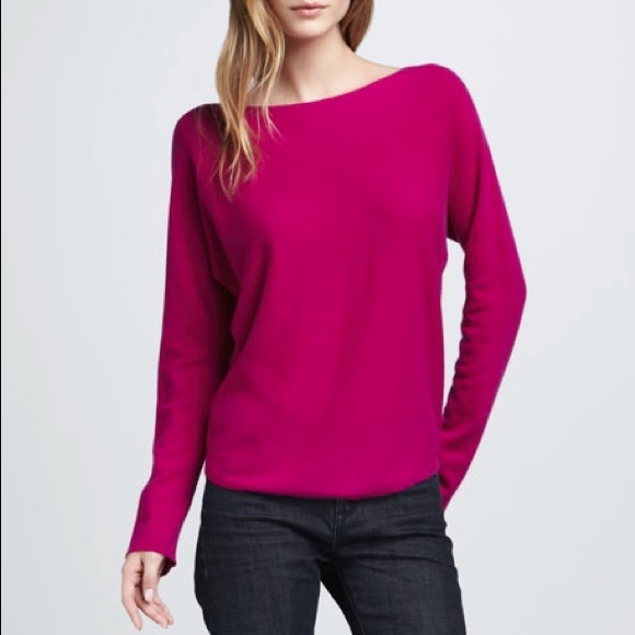 Vince Sweaters - Vince pink purple wool cashmere knit boatneck sweater top
